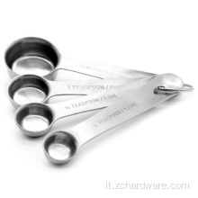 Set di cucchiai di misurazione in acciaio inossidabile in forcella d&#39;argento